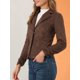 thumbnail image 5 of Blazer de Ante Sintético de Manga Larga con Solapa para Mujer de INSPIRE CHIC para Uso Casual y Formal M Marrón, 5 of 8