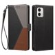 thumbnail image 3 of Cartera Plegable para Motorola Moto G73, PU Tricolor con Ranuras, Negro, 3 of 6