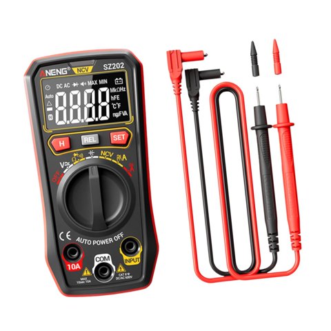 Ioensy - Multímetro Multifunción Para Medir Voltaje, Corriente Y Resistencia En Coches Color Rojo