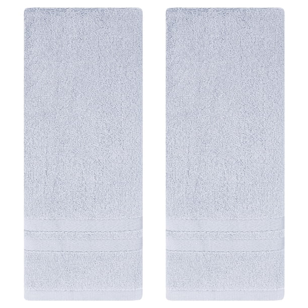 REGALWOVEN Toallas de Mano a Rayas, Toalla de Baño de Algodón Suave y Absorbente para Secado de Manos y Lavado de Cara, Regalos Gris 2 Piezas