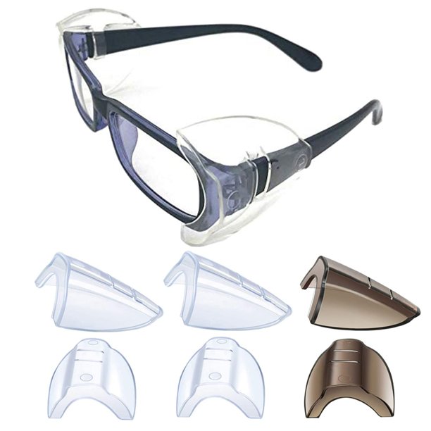 Protectores laterales para lentes, 3 pares, transparentes/gris, para armazones medianos/grandes