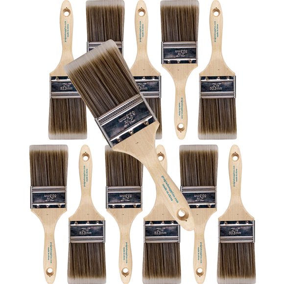 Brochas Pro Grade 6,4 cm Pack de 12 de punta plana para paredes