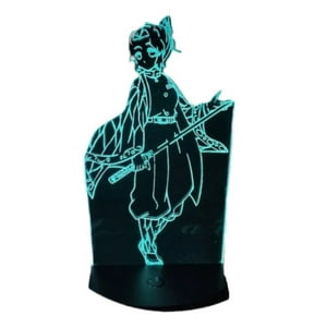 Lelumania - Lampara Ilusion 3D Demon Slayer Kocho De 7 Colores, Base Touch