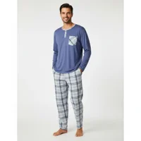 Likeshop - Pijama Hombre Manga Larga Pantalon Largo Verano 4026
