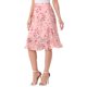 thumbnail image 4 of INSPIRE CHIC Falda Midi Floral de Cintura Alta con Línea A y Largo a la Rodilla para Mujer, Regreso a Clases, Rosa Claro M, 4 of 6