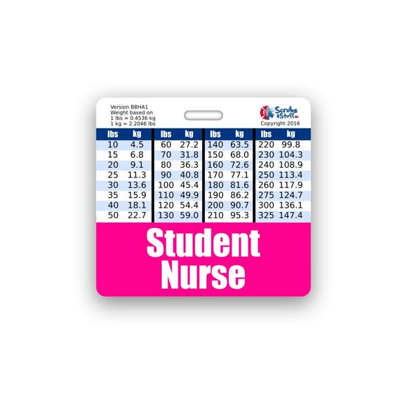 Identificador de Credencial Scrubs and Stuff LLC - Estudiante de Enfermería Rosa