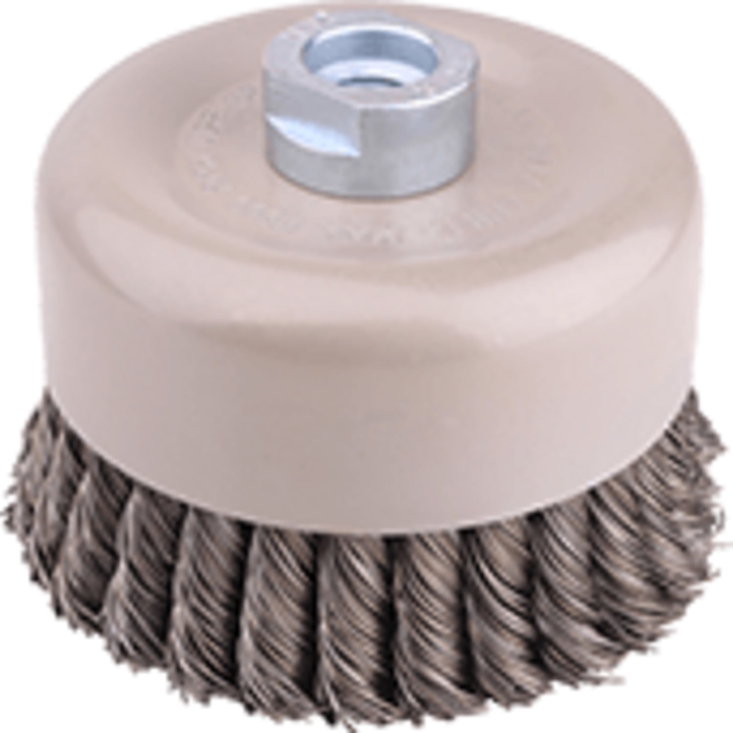 Grata Copa Recta Acero Inoxidable Trenzado 4'' - Calibre De 0,6 Mm - Toma M14 - Hela