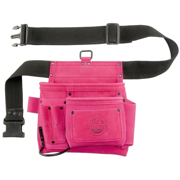 Estuche para herramientas Graintex SS2081 con 5 bolsillos para uñas y herramientas, color rosa