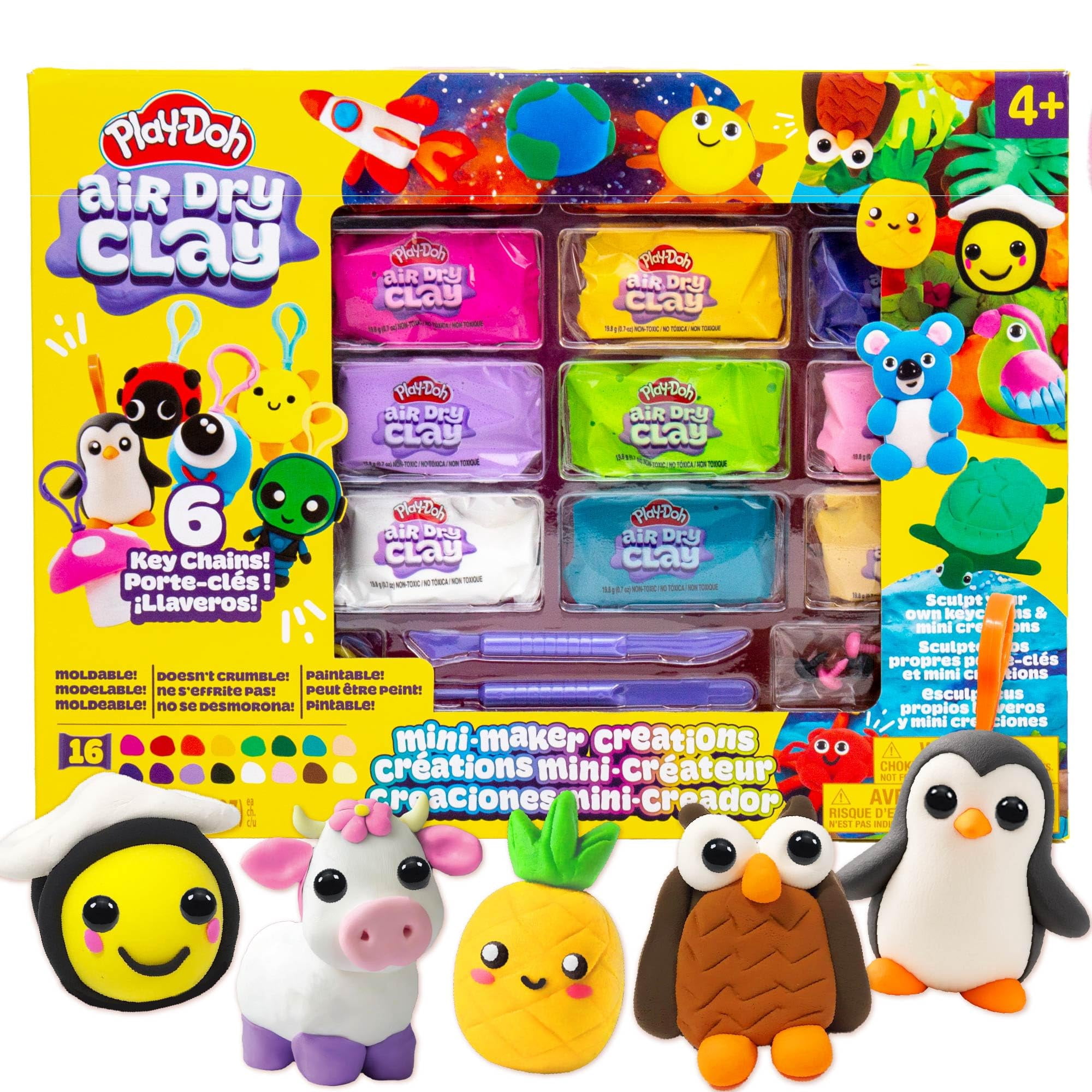 Air Dry Clay Mini Maker Creations Play-doh Hace 6 Llaveros