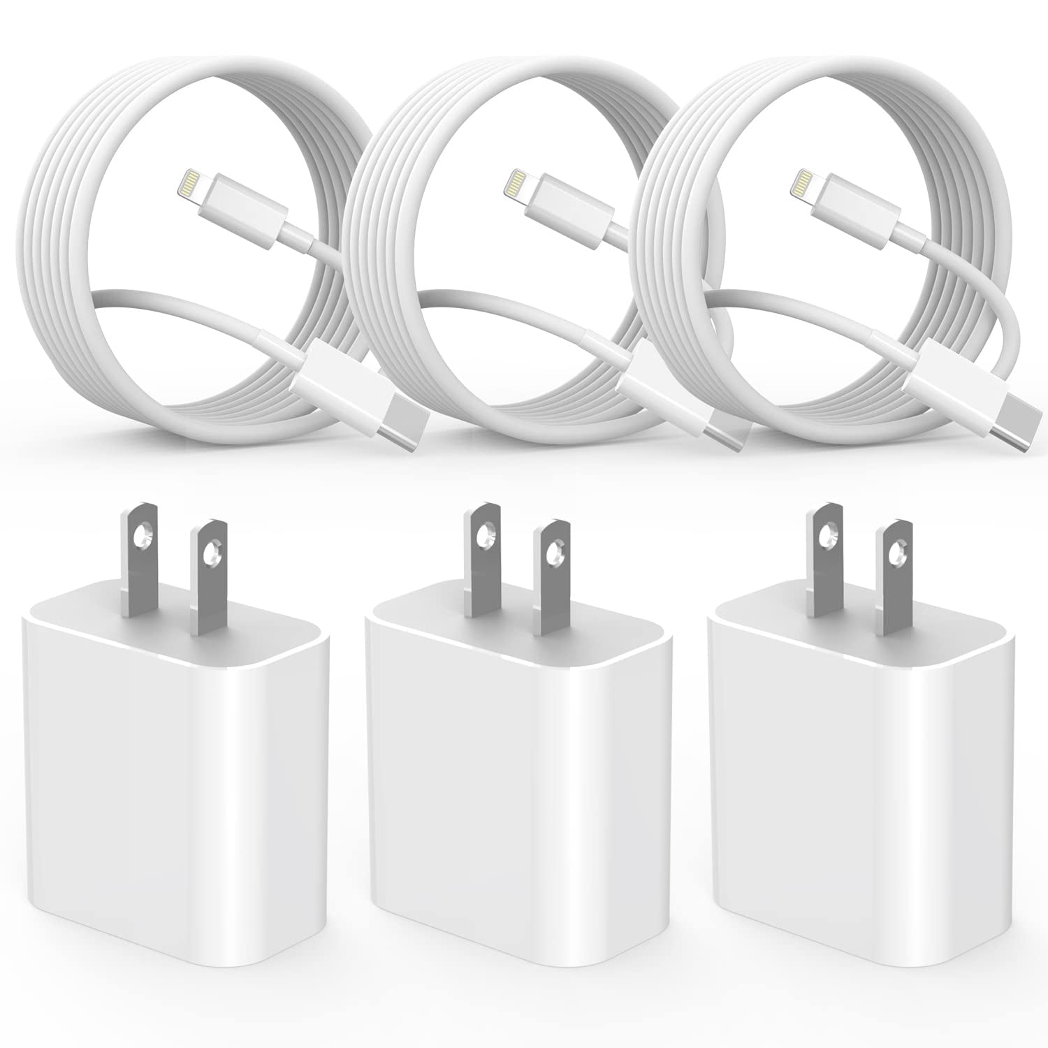 Cargador Articona De Carga Rápida Para Iphone Con 3 Cables De 6 Pies