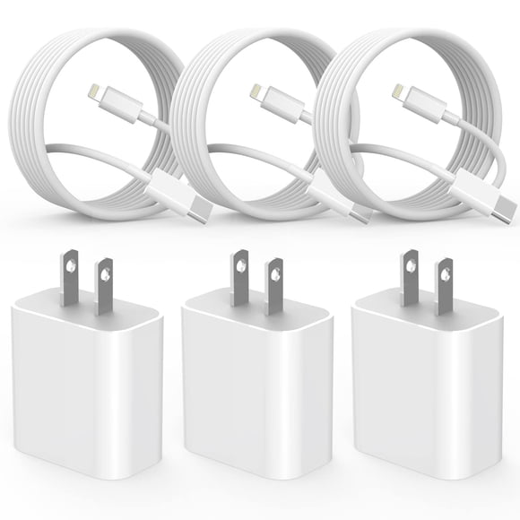 Cargador Articona de carga rápida para iPhone con 3 cables de 6 pies