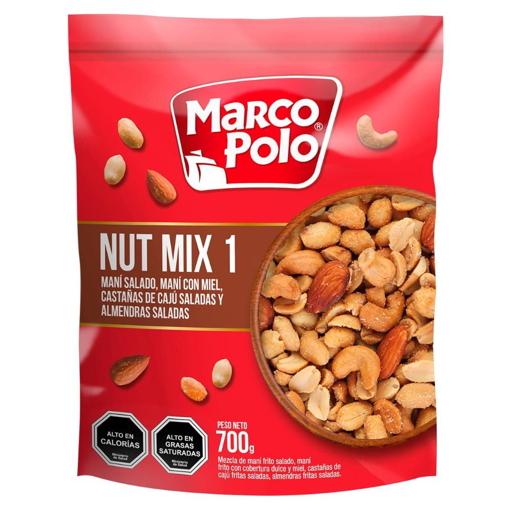 Nut Mix 1 Maní, Castañas Y Almendras 700 g Marco Polo