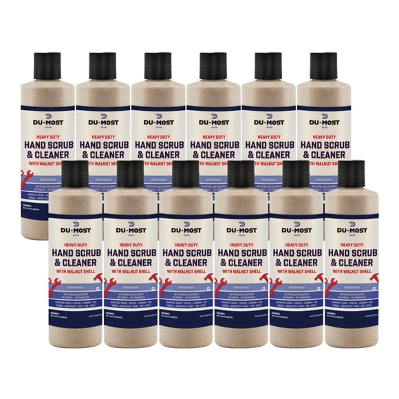 Exfoliante y Limpiador de Manos DU-MOST 473 ml (Paquete de 12) con Cáscara de Nuez