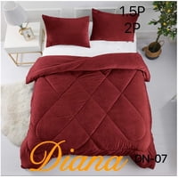 Aladdins Shop - Cobertor De Invierno De Plush Y Chiporro 2 Plazas Color Burdeo