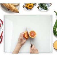 Tabla De Cortar Kitchenville De Vidrio Templado De 40 X 30 Cm, Diseño Transparente