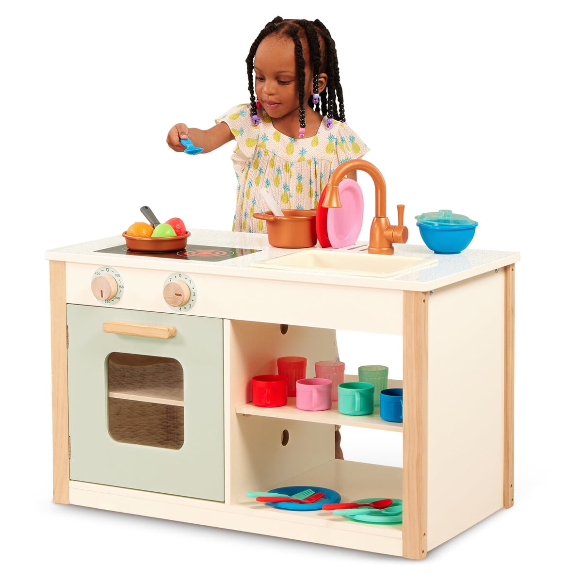 Cocina Juguete Madera Battat 2en1 31 Piezas Pizarra