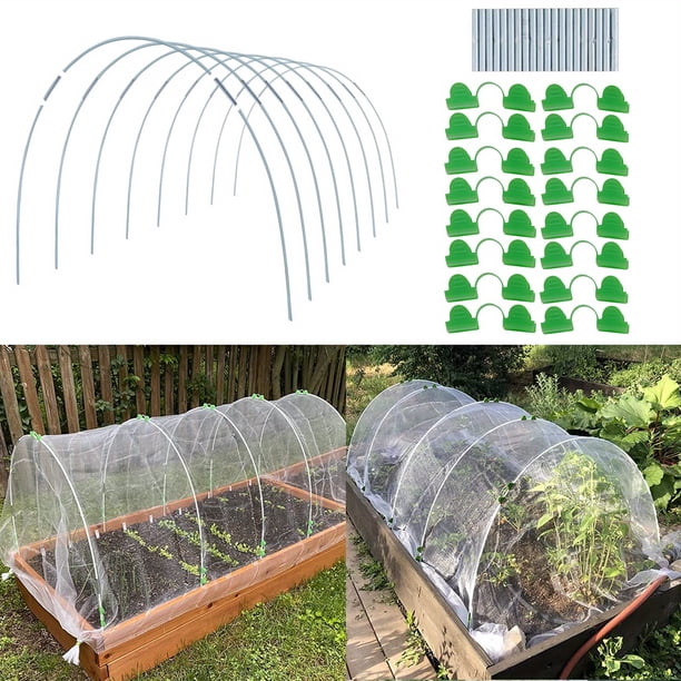 25pcs Garden Greenhouse Hoops For DIY 1.4-2.5ft Wide Grow Tunnel, Rust-Free Fiberglass Garden Support Hoops Frame For Fabric, DIY Plant Support Garden Stakes