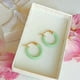 thumbnail image 2 of Argollas Hoop Medianas Chapados En Oro 18k Verde Menta, 2 of 3