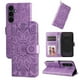 thumbnail image 1 of Funda tipo cartera FOXDOCK para Samsung Galaxy S25 FE , diseño girasol en relieve, cuero PU, cierre magnético, soporte y tarjetero, 1 of 5