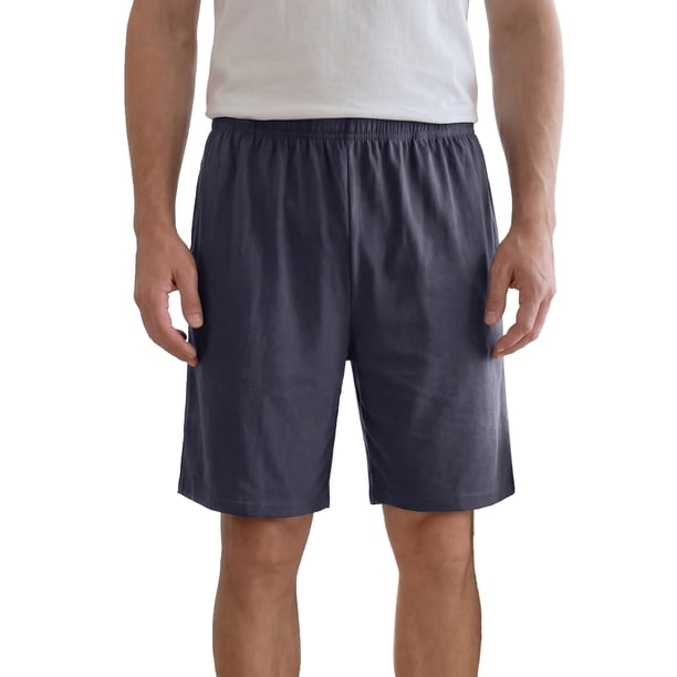 INSPIRE CHIC Pantalones Cortos de Pijama Cómodos de Algodón de Color Sólido para Hombres para Relajación y Sueño 34 Gris Oscuro