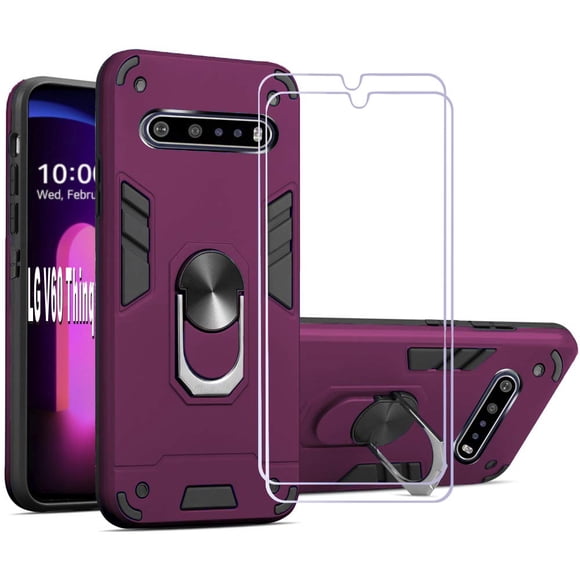 Funda para teléfono Folmeikat para LG V60 ThinQ 6.8" con anillo giratorio 360°