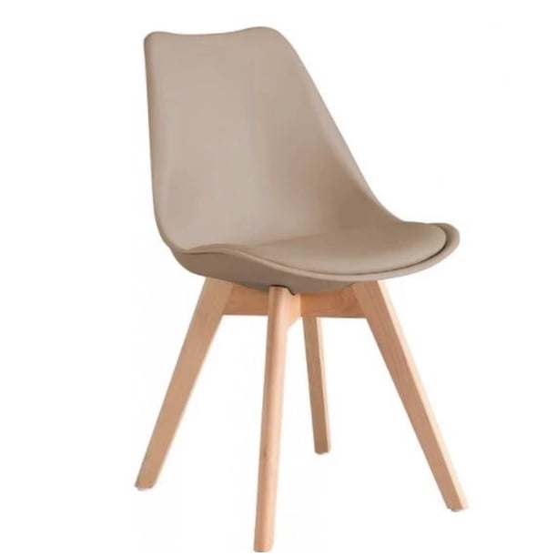 SILLA TULIP ECOCUERO BEIGE