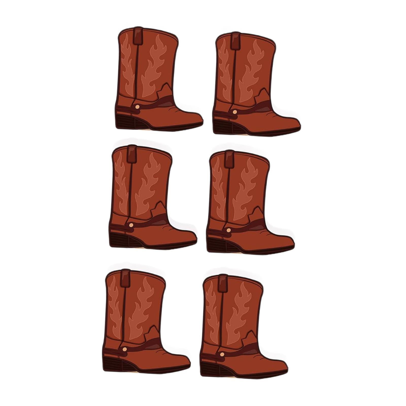 Bothyi - 6 Cajas De Flores Con Diseño De Botas De Vaquero Para Centro De Mesa De Interior, Color Marrón