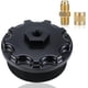 thumbnail image 1 of Tapa del filtro de combustible para Ford Powerstroke Diesel 6.0L (2003-2007, F250, F350, F450, F550, F650, F750 Excursion), con puerto de presión de combustible, color negro, 1 of 7