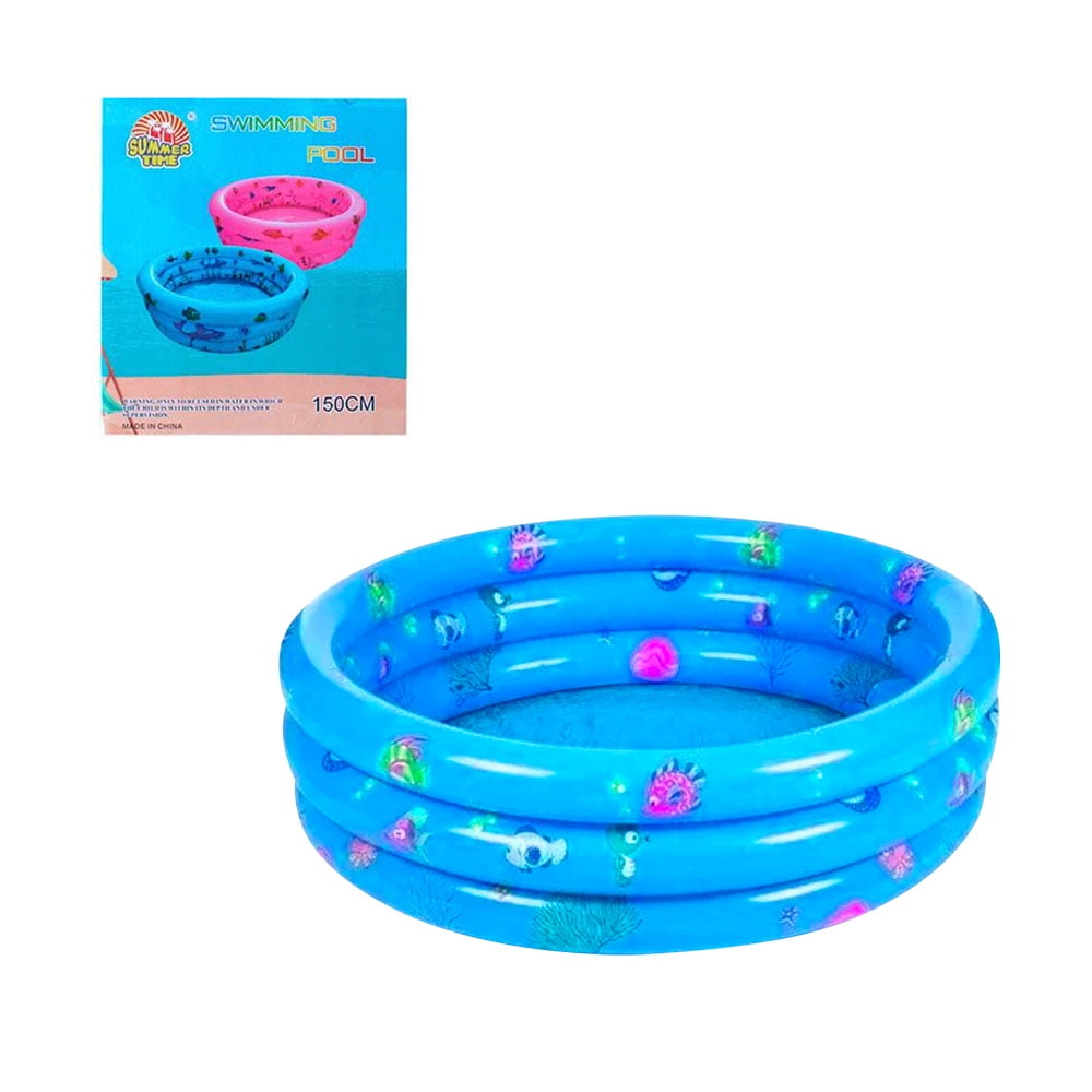 N-ofertas - Piscina Inflable Redonda Niños 150 Cm Verano Celeste