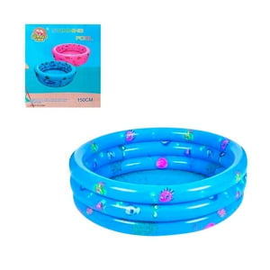 N-Ofertas - Piscina Inflable Redonda Niños 150 Cm Verano Celeste