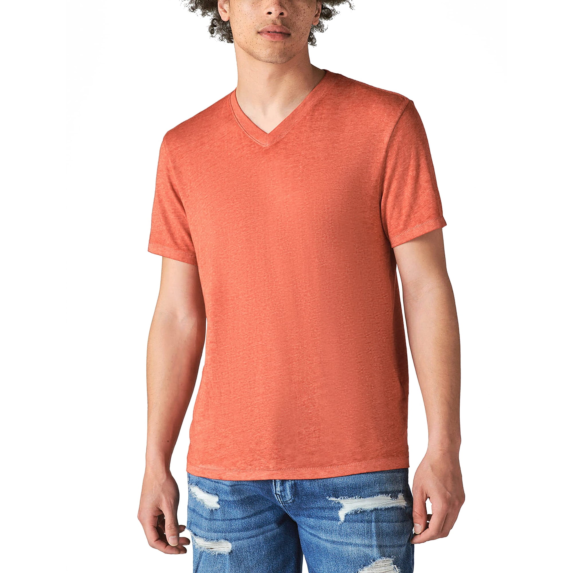 Camiseta Lucky Brand Venice Burnout Con Cuello En V Para Hombre - Rojo