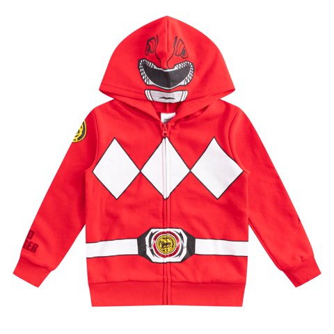 Sudadera Con Capucha Roja De Power Rangers Para Niños Hasbro Con Cierre
