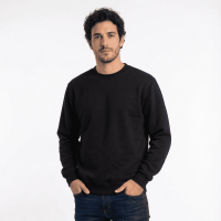 T-World - Polerón Unisex Algodón Afranelado Básico Antipilling Negro