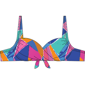 Samia - Bikini Estilo Sostén Torcido Copa C Estampado Azul 50