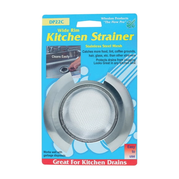 Colador de fregadero Whedon, acero inoxidable cromado, 11,4 cm D (paquete de 10)