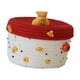 thumbnail image 3 of Cesta De Almacenamiento Redonda De Cuerda De Algodón Con Tapa, Vacía, Tejida, Para El Hogar, La Cocina, Refrigerio, Tapa Roja, Fondo Blanco, 3 of 5