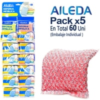 Esponja Metálica Aileda, Paquete De 12 Unidades Duradero, Antibacteriano Y Fácil De Limpiar （En Total 60 Unidades ）