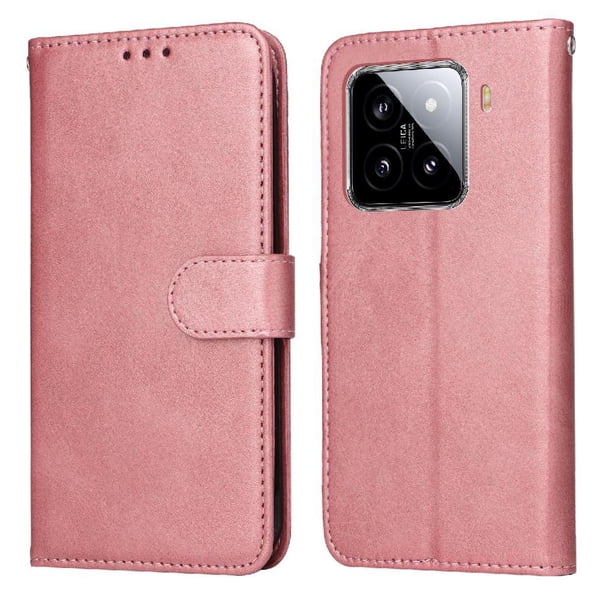 Funda Billetera para Xiaomi 15 Pro con Porta Tarjetas y Soporte Ajustable Rosa