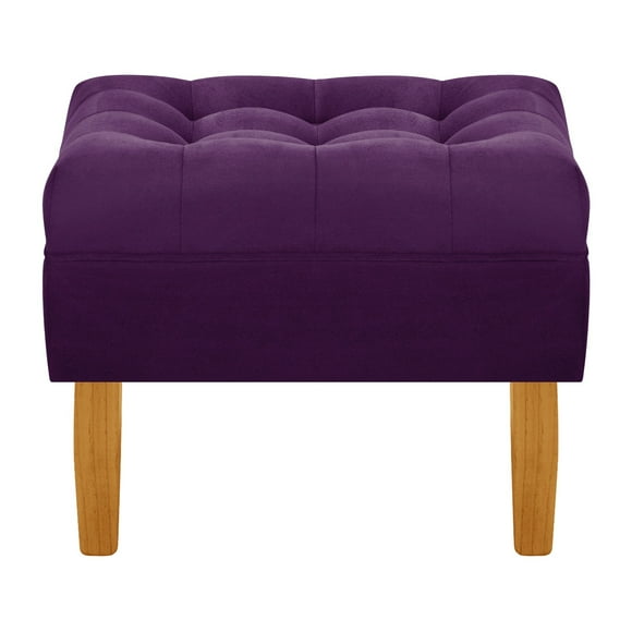 Pouf Wood 1c Felpa 04 Morado