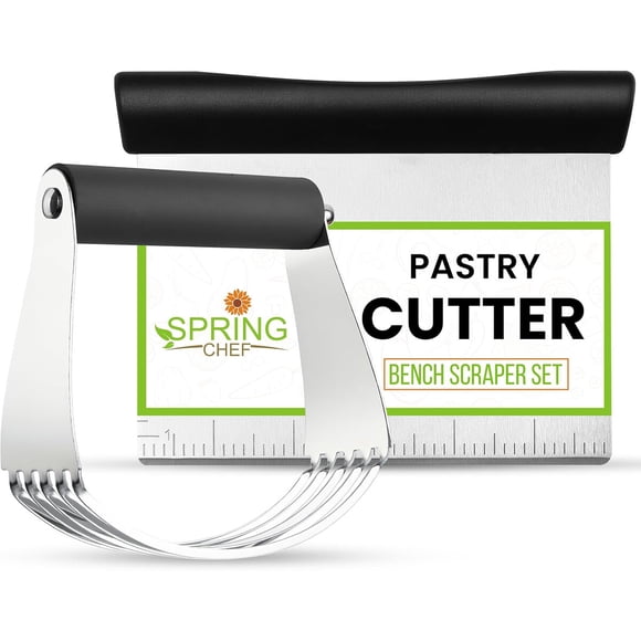 Spring Chef Stainless Steel Dough Blender and Bench Scraper Set
