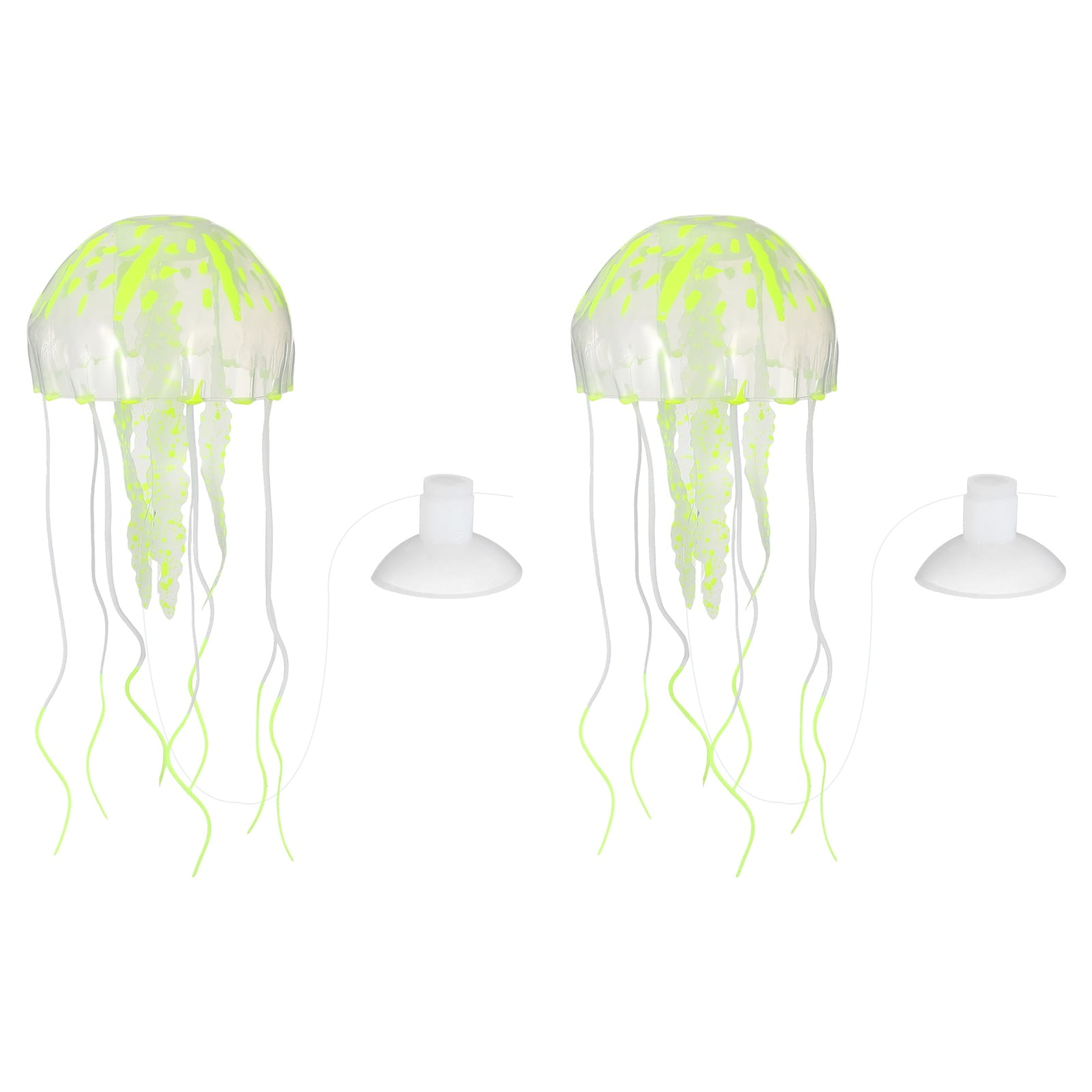 Decoración de Acuario Uxcell Medusa, Decoraciones para Peceras Medusa Acuario Brillante Falsa Medusa Adornos de Silicona, (Amarillo, L, 2 Piezas), Destinado para Decoración de Tanque