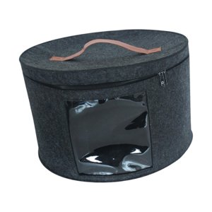 Magideal - Caja Para Sombreros Caja De Almacenamiento Para Sombreros Plegable Apilable Portátil Para Mujeres Hombres Cajas Para Sombreros De Viaje Cajas Redondas Negro Medio