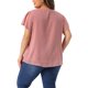 thumbnail image 3 of Agnes Orinda Women's Plus Size Pin Dots Manga Corta Cuello en V Casual Blusa Lisa 1X Rosa, 3 of 6