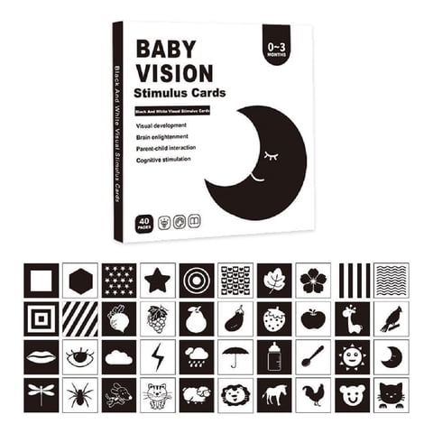 Genérico - Set De 6 Tarjetas Estimulación Visual Bebés 0-3 Meses Jhn