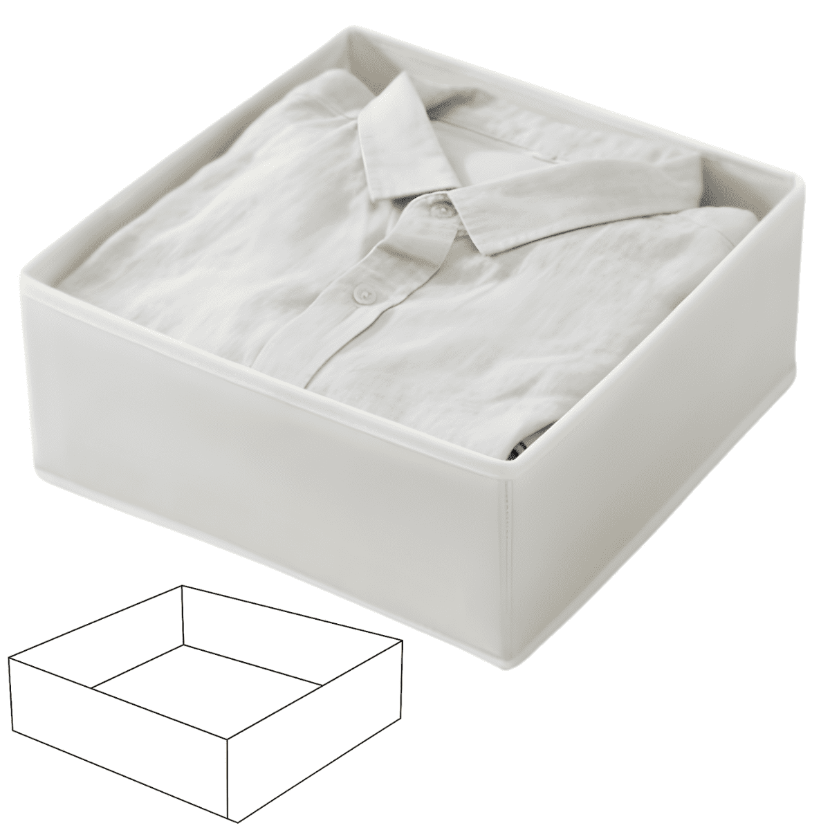 Genérica - Caja Blanco Organizadora Ropa Almacenamiento Multiuso 28x28x13cm