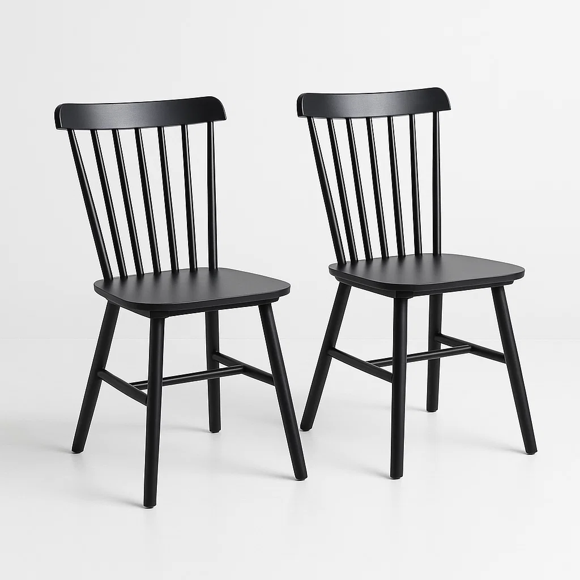 Pack de 2 Sillas Windsor Madera - Negra