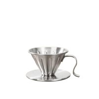 Xusx111 - Verter Sobre El Goteador De Café 304 Acero Inoxidable Metal Reutilizable Cono Filtro De Café Lenta Cerveza Accesorios Para El Hogar Cafetería Restaurantes (Tamaño Grande)