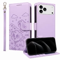 Funda Billetera Foxdock Compatible Con Iphone 17 Pro Max, Diseño Perrito Tierno, Ranuras Para Tarjetas Y Soporte Plegable