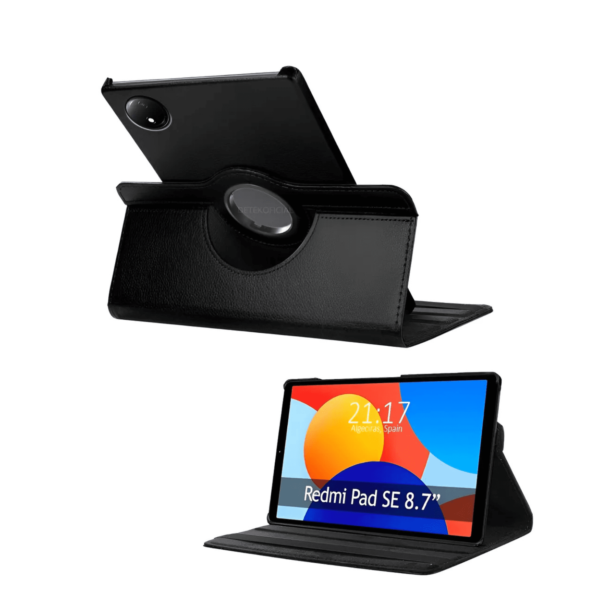 Detek Accesorios - Funda 360 Giratoria Para Xiaomi Redmi Pad Se 8.7" - Negro
