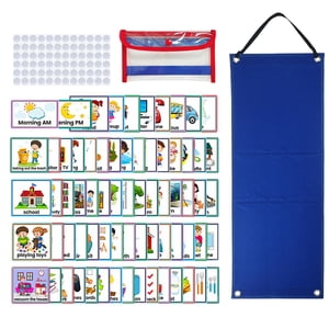 Magideal - Tarjetas De Rutina De Calendario De Programación Visual Para Niños Con 72Pcs Puntos 70Pcs Tarjetas De Programación Visual Materiales De Aprendizaje Pl